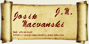 Josip Mačvanski vizit kartica